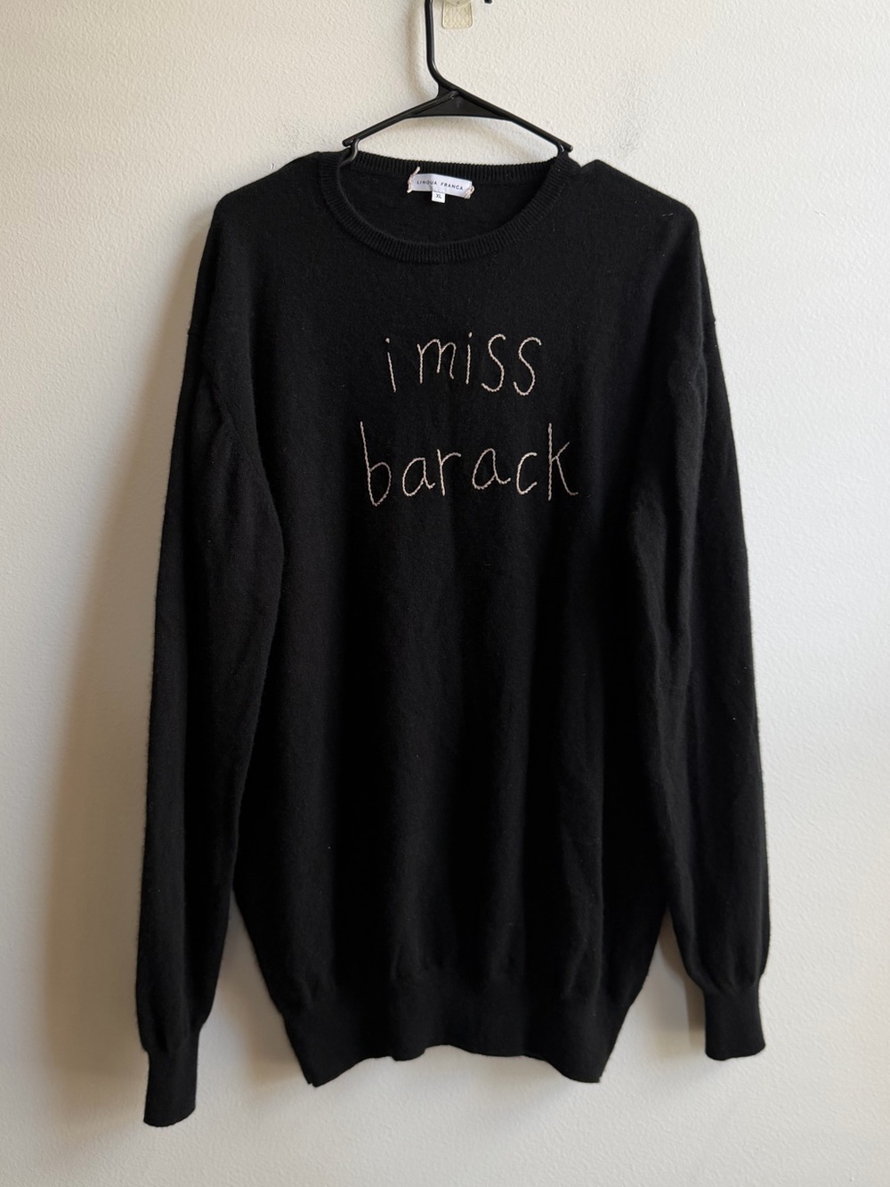 Lingua Franca "i miss barack" Women's Crewneck